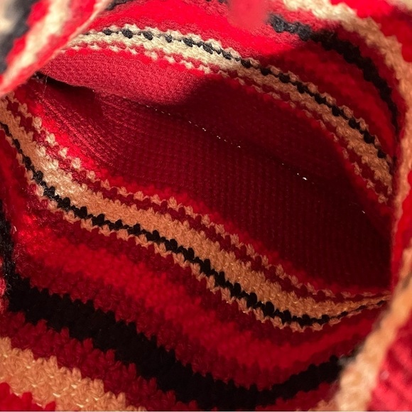 Y2K Retro ANGRY‎ BIRDS Knit Crochet BOHO Double Strap Tote Bag Purse RARE - Picture 15 of 16